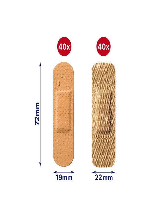 ELASTOPLAST Fabric and Plastic Adhesive Bandages Variety Pack (80 Strips), Flexible & Water-Resistant Bandage with All-Around Adhesion, Ideal for First Aid Kit (Imported from Canada) - Image 3